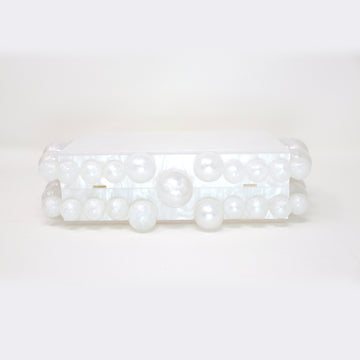 White Acrylic Bling Bubble Wedding Bag, Statement Bag, Evening Clutch, Wedding Clutch, Bridal Clutch, Bridal Cross body bag.